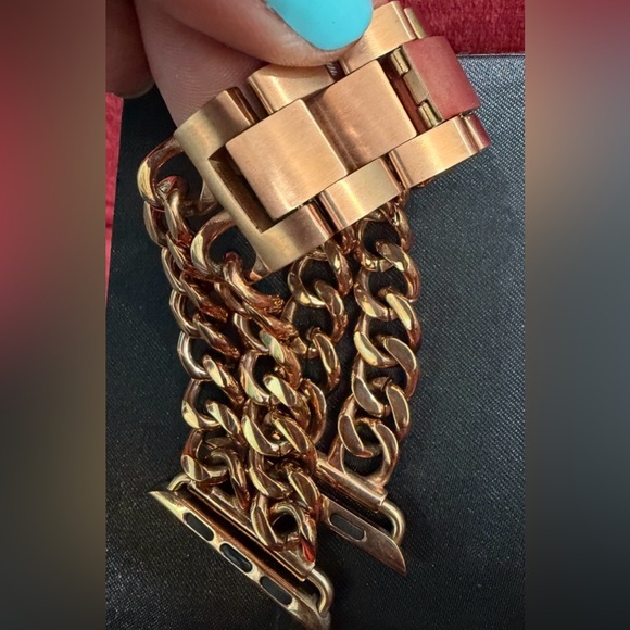 👑✅PRICE FIRM✅ Apple Watch 42mm Chunky Rose Gold Chain Bracelet. NWOT - Picture 5 of 15